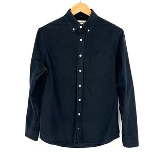 Taylor Stitch Mens Black Long Sleeve Button Down Shirt Size 40 Organic Cotton